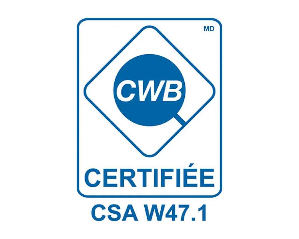 Certification CWB CSA W47.1 – soudure structurale